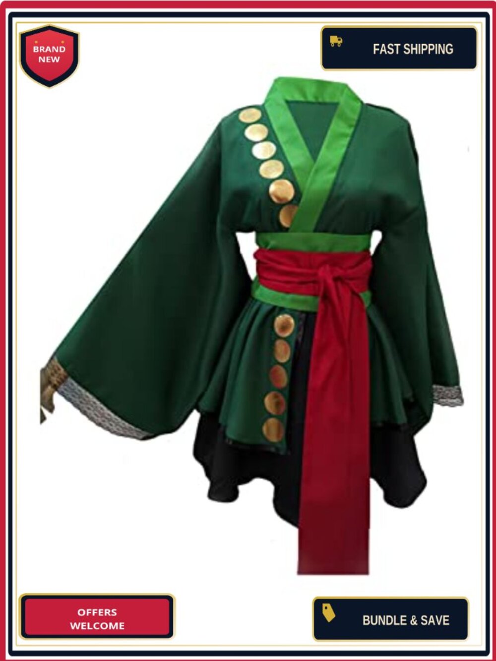 Women's Kimono Cosplay Costume Lolita Robe Sexy Suspender Skirt Belt Halloween
